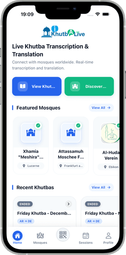 KhutbaLive app preview